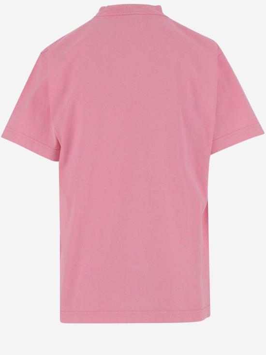  발렌시아가 반팔 티셔츠 코튼 티셔츠 핑크 - BALENCIAGA