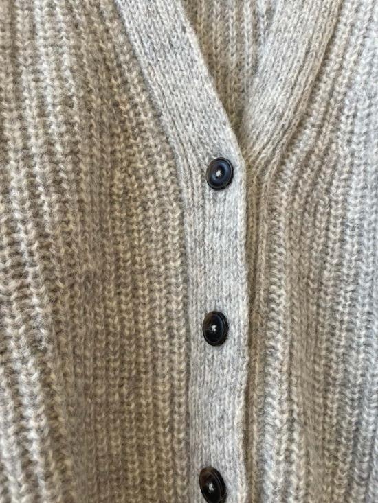  해피 프렌치 갱 가디건 가스통 염색 안 한 알파카  실버 - HAPPY FRENCH GANG