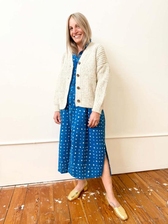  Happy French Gang 가디건 해피 프렌치 갱 가스통 염색 안 한 알파카  실버 - OTHER BRANDS