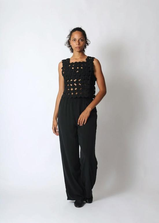  MIRTH CAFTANS 스트레이트 팬츠 Mirth Caftans 바덴 실크 팬츠 블랙 - OTHER BRANDS