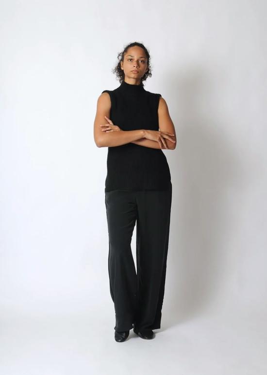  MIRTH CAFTANS 스트레이트 팬츠 Mirth Caftans 바덴 실크 팬츠 블랙 - OTHER BRANDS