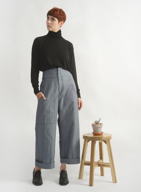  메그 데님 팬츠 카펜터 진 헤링본