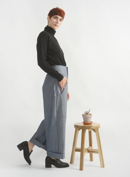  메그 데님 팬츠 카펜터 진 헤링본 - MEG