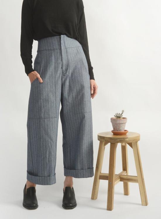  메그 데님 팬츠 카펜터 진 헤링본 - MEG