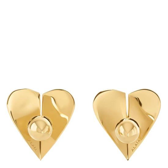  알라이아 이어링 Alaia Le Coeur 찢어진 귀걸이 골든 - ALAIA