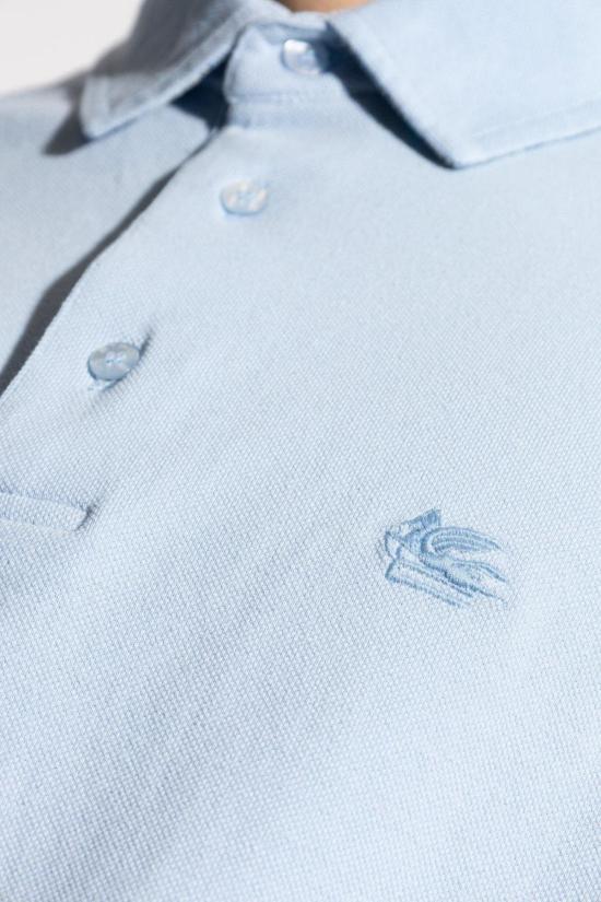  에트로 폴로 티셔츠 Etro 라이트 핑크 코튼 폴로 셔츠 Rosa Confetto Chiaro - ETRO