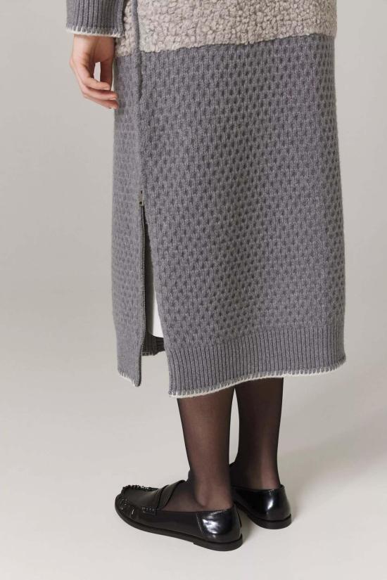  산티클레르 코트 산티클러 보이어 인조 모피 및 울 스웨터  헤더 그레이 - SANTICLER