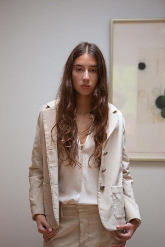  에리카 타노브 수트 자켓 에리카 타노프 버디 코튼 벨벳 블레이저