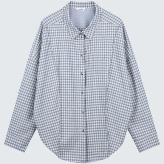  TIME 셔츠 타임 오버사이즈 체크 셔츠 블루 체크 - OTHER BRANDS