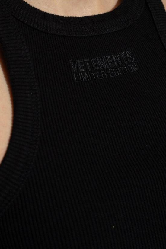  베트멍 민소매 티셔츠 레이서백 탱크탑 블랙 - VETEMENTS