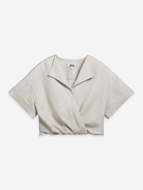  퓨처 클래식스 블라우스 게더드 오버랩 탑