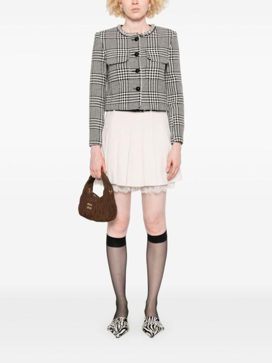  셀프 포트레이트 수트 자켓 울 블렌드 체크 재킷 블랙 - SELF PORTRAIT