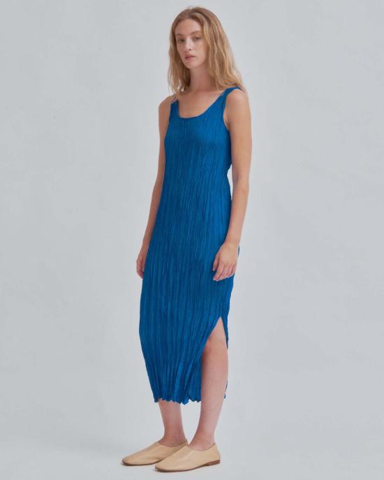  사야카 다비스 뉴욕 롱 원피스 사야카 데이비스 뉴욕 핸드 플리츠 드레스 세룰리안 - SAYAKA DAVIS NEW YORK