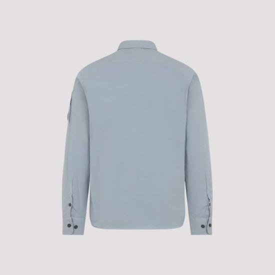  씨피 컴퍼니 긴팔 셔츠 C.P. 컴퍼니 오가닉 개버딘  실버 블루 - C.P. COMPANY