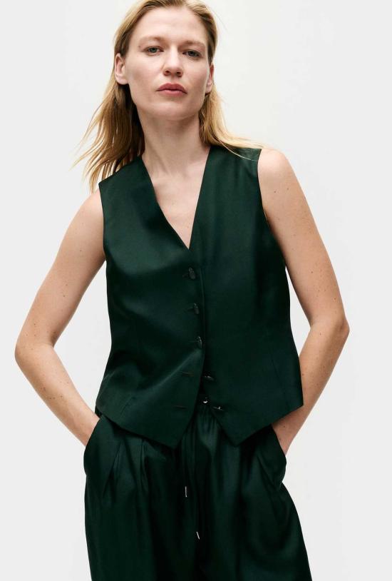  실크 런드리 베스트 실크 세탁 트윌 조끼 스카라브 - SILK LAUNDRY