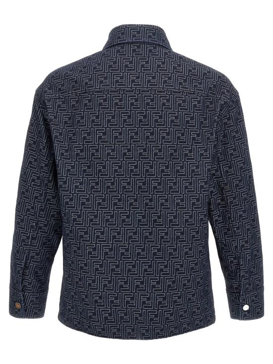  펜디 데님 자켓 오버셔츠 데님 FF 오버셔츠 인디고 - FENDI