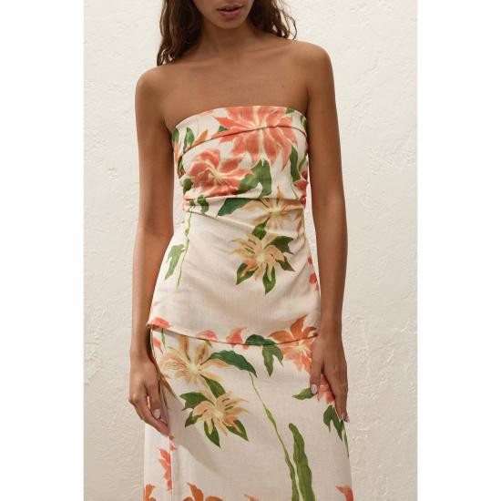  페이스풀더브랜드 민소매 티셔츠 페이스풀 더 브랜드 엘레아노어 스트랩리스 탑 자르딘스 플로럴 - FAITHFULL THE BRAND