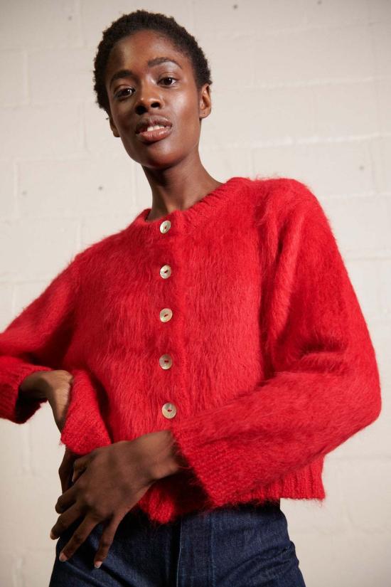  마리아 스탠리 가디건 브러시드 카드 이간 피킬로 - MARIA STANLEY