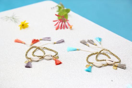  포스테리 팔찌 포스터리 비즈 쉘 태슬 - FOSTERIE