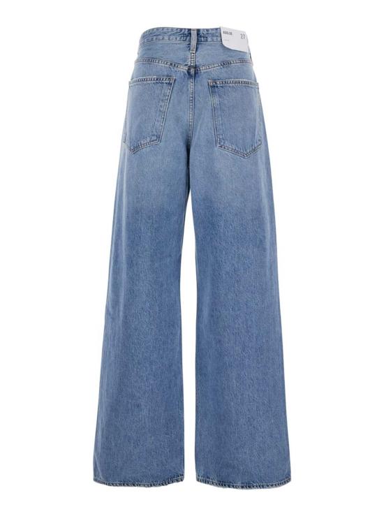  에이골디 데님 팬츠 접이식 디자인과 히든 지퍼 클로저가 있는 아골드 데님 진 (블루) - AGOLDE