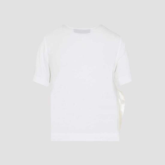  시몬로샤 반팔 티셔츠 시몬 로샤 보우 새시 이지 티셔츠 아이보리 - SIMONE ROCHA