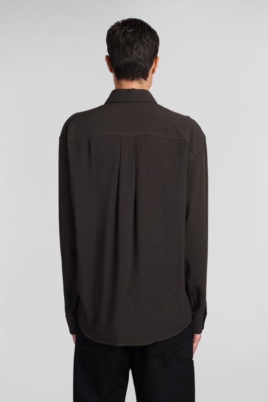  르메르 긴팔 셔츠 셔츠 브라운 - LEMAIRE
