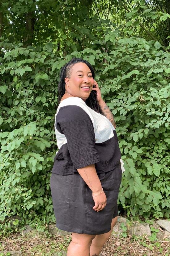  Pamut Apparel USA 반팔 티셔츠 파무트 어패럴 USA 헤이븐 티셔츠 린넨 소재에 리크랙 장식 - OTHER BRANDS