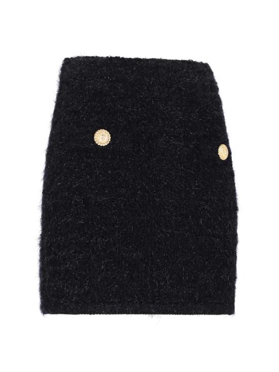  발망 숏 스커트 미니 스커트 블랙 - BALMAIN