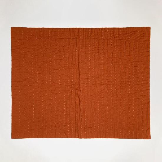  [키즈] Vanessa Chow 침구 바네사 초우 키즈 오션 퍼시픽 웨스트 자수 쉘 블랭킷 머스타드/번트 오렌지 - OTHER BRANDS