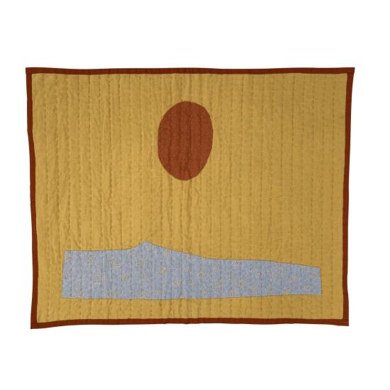  [키즈] Vanessa Chow 침구 바네사 초우 키즈 오션 퍼시픽 웨스트 자수 쉘 블랭킷 머스타드/번트 오렌지