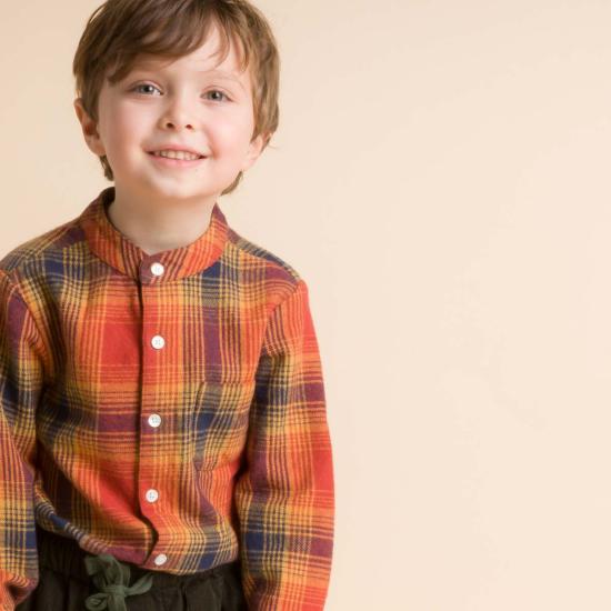  [키즈] Beet World 셔츠 키즈 비트 월드 긴팔 플란넬 체크 셔츠 오렌지 플래드 - OTHER BRANDS