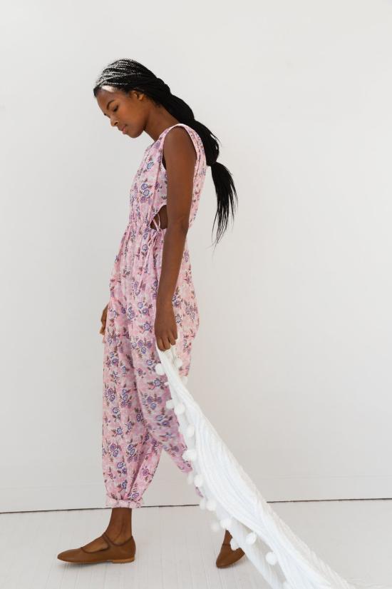  카론 칼라한 점프수트 캐론 캘러핸 고아  핑크 코랄 플로럴 - CARON CALLAHAN