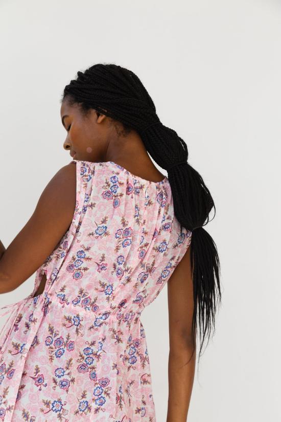  Caron Callahan 점프수트 캐론 캘러핸 고아  핑크 코랄 플로럴 - OTHER BRANDS