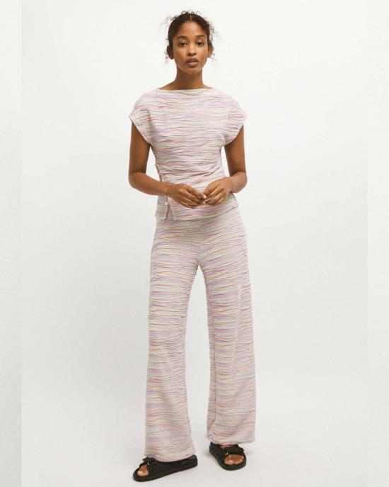  리타 반팔 티셔츠 로우 자신타 니트 탑 머메이드 멀티코 - RITA