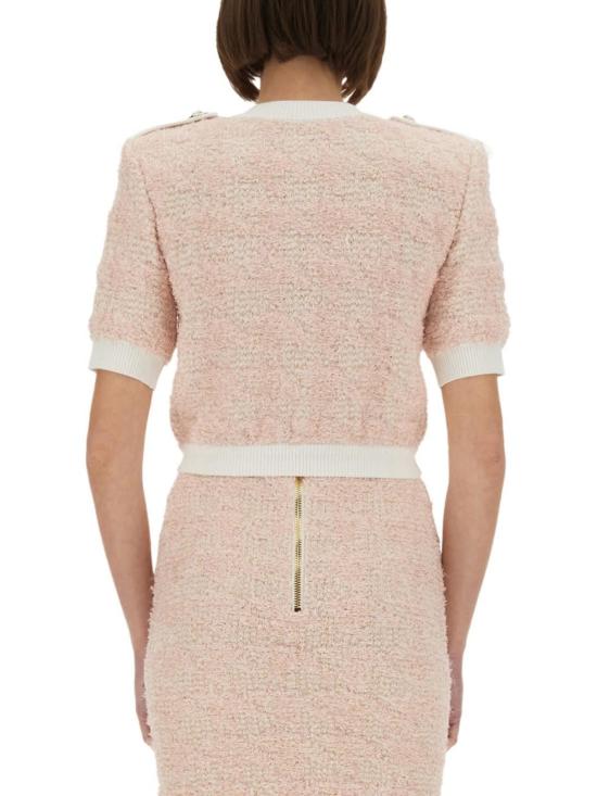  발망 가디건 트위드  핑크 - BALMAIN