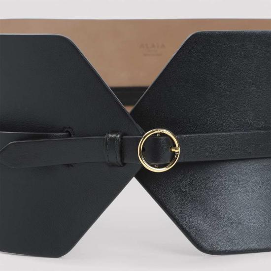  알라이아 와이드 벨트 Alaia Alaa 글로시 뷔스티에  느와르 - ALAIA