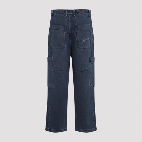  자크뮈스 데님 팬츠 Jacquemus Le Cargo De Nimes Carre Jeans 네이비 - JACQUEMUS