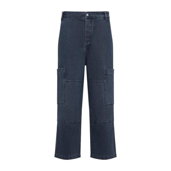  자크뮈스 데님 팬츠 Jacquemus Le Cargo De Nimes Carre Jeans 네이비 - JACQUEMUS