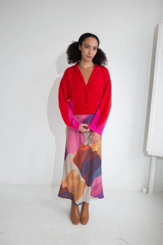  언타이틀드 인 모션 가디건 무제 In Motion 벨란 카디건 레드/푸시아 - UNTITLED IN MOTION