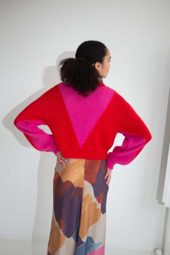  언타이틀드 인 모션 가디건 무제 In Motion 벨란 카디건 레드/푸시아 - UNTITLED IN MOTION