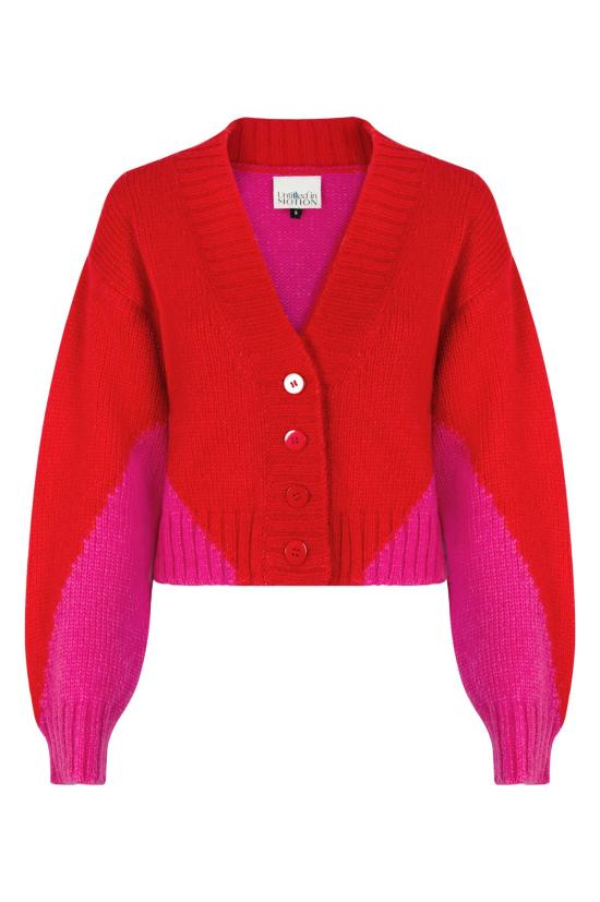  언타이틀드 인 모션 가디건 무제 In Motion 벨란 카디건 레드/푸시아