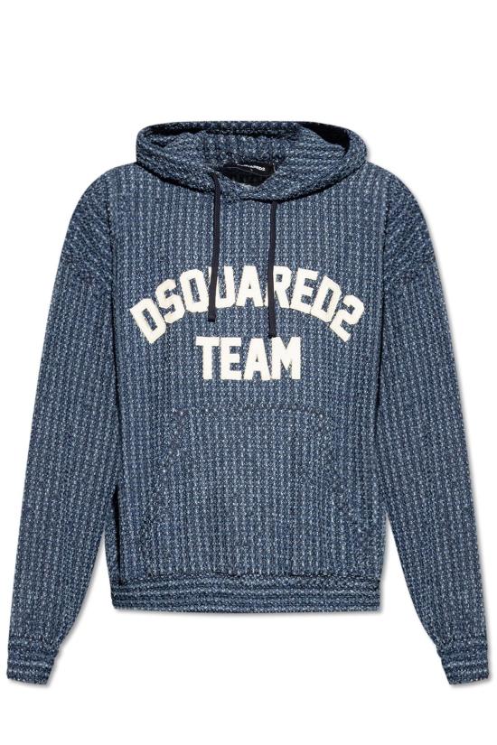  디스퀘어드2 긴팔 티셔츠 Dsquared2 로고 스웨트셔츠 네이비