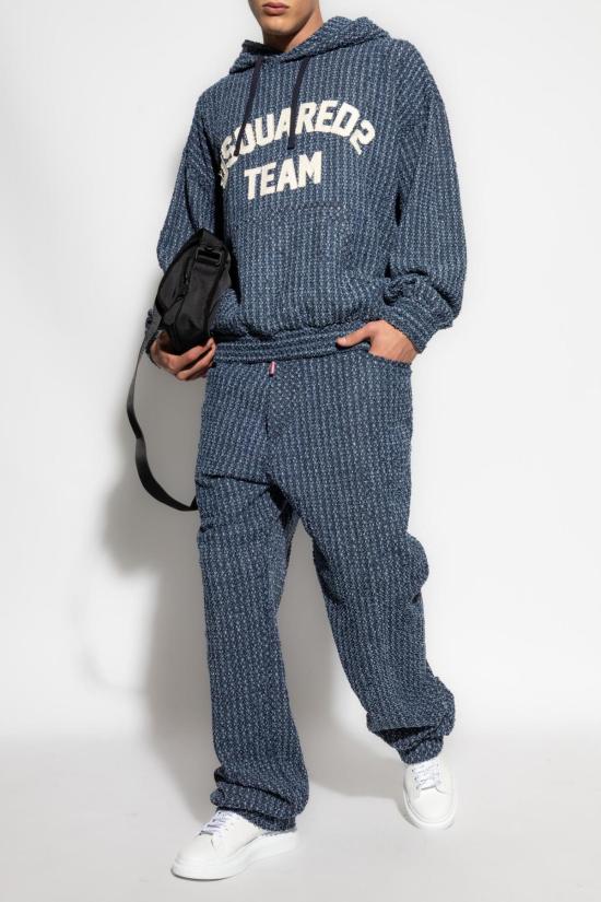  디스퀘어드2 긴팔 티셔츠 Dsquared2 로고 스웨트셔츠 네이비 - DSQUARED2