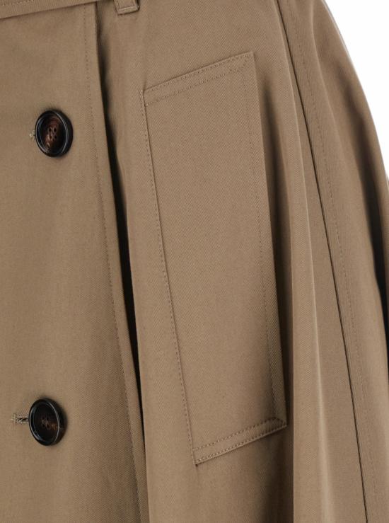  버버리 롱 스커트 조절 가능한  버튼 여밈 스커트 베이지 - BURBERRY