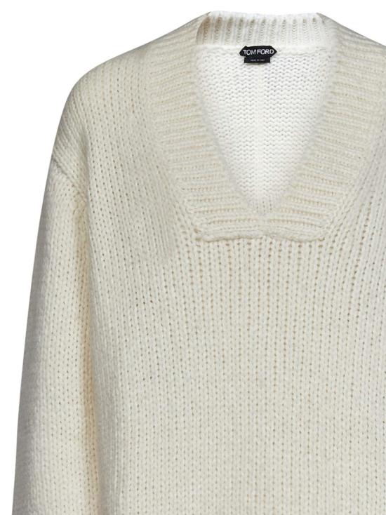  톰포드 스웨터 톰 포드 브이넥  화이트 - TOMFORD