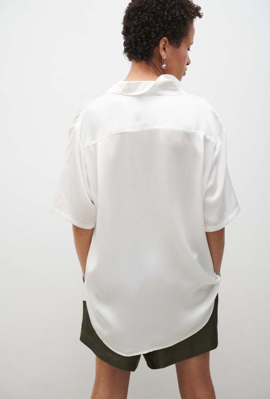  실크 런드리 셔츠 반팔 보이프렌드 셔츠 화이트 - SILK LAUNDRY