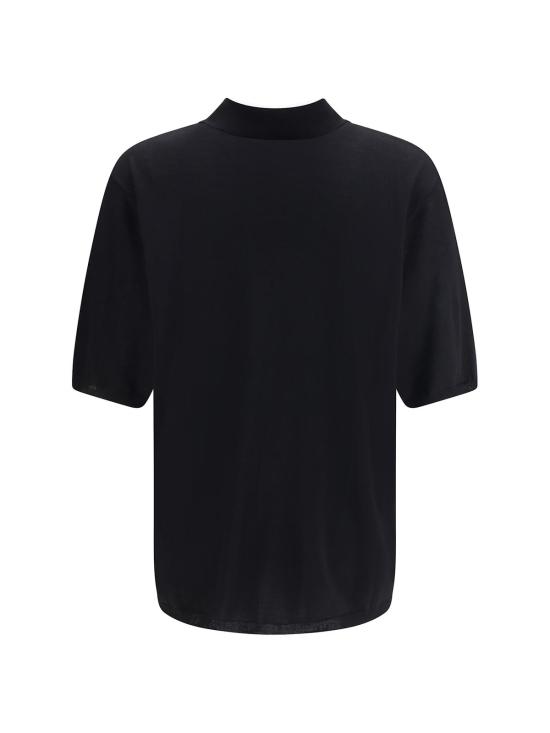  생로랑 반팔 티셔츠 울 폴로 셔츠 - SAINT LAURENT