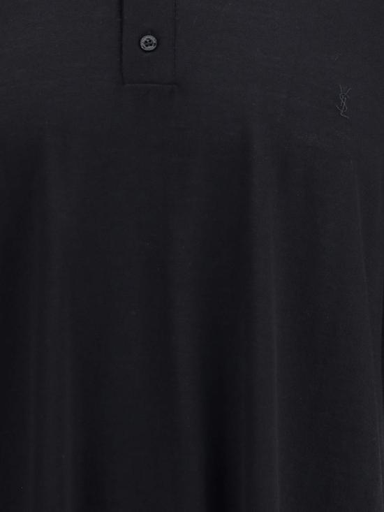  생로랑 반팔 티셔츠 울 폴로 셔츠 - SAINT LAURENT