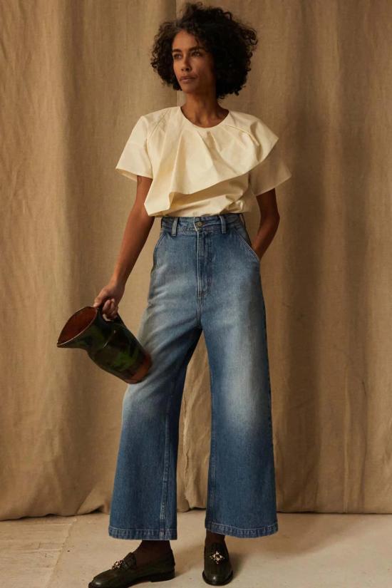  카론 칼라한 데님 팬츠 캐론 캘러핸 앤디스 팬츠 워시드 70년대 데님