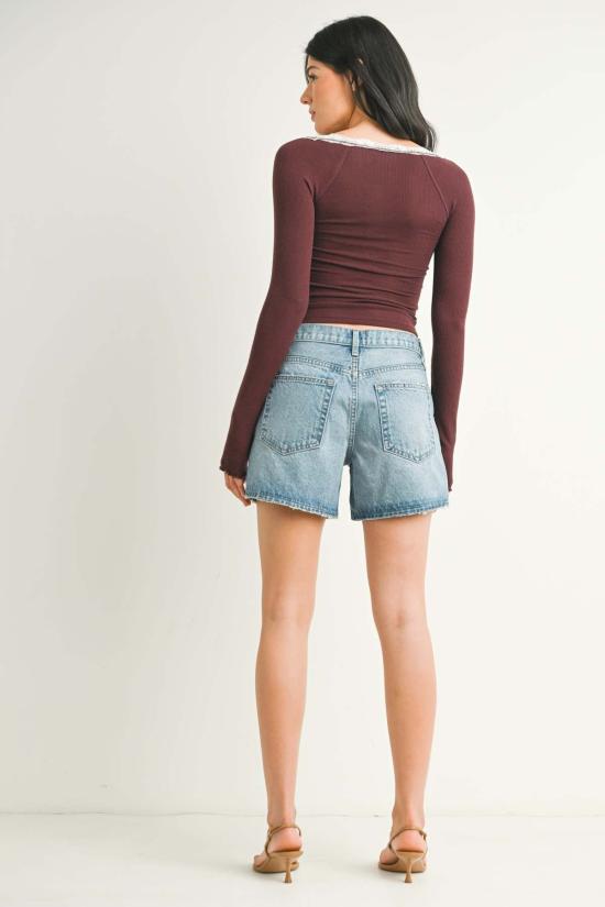  Just Black Denim 데님 숏팬츠 저스트 블랙 데님 빈티지 하이라이즈 숏 미디엄 데님 - OTHER BRANDS